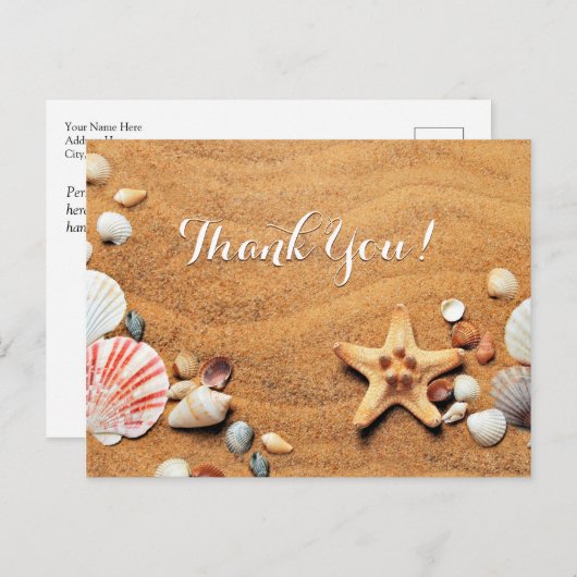 Weddenschap Hartelijk dank, je berichtzand en zees Briefkaart (Voorkant / Achterkant)