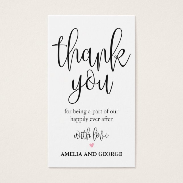 Weddenschap Hartelijk dank Labels Lovely Calligraf Visitekaartje (Voorkant)