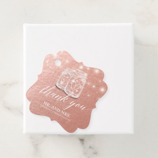 Weddenschap Hartelijk dank Mason Jar String Light  Bedankjes Labels (In situ)