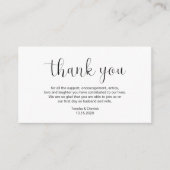 Weddenschap Hartelijk dank, Minimaal design, zwart Informatiekaartje (Voorkant)