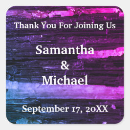 Weddenschap Hartelijk dank Neon Stripes Modern Bed Vierkante Sticker