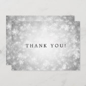 Weddenschap Hartelijk dank Nota Zilver Winter Wond Bedankkaart (Voorkant / Achterkant)