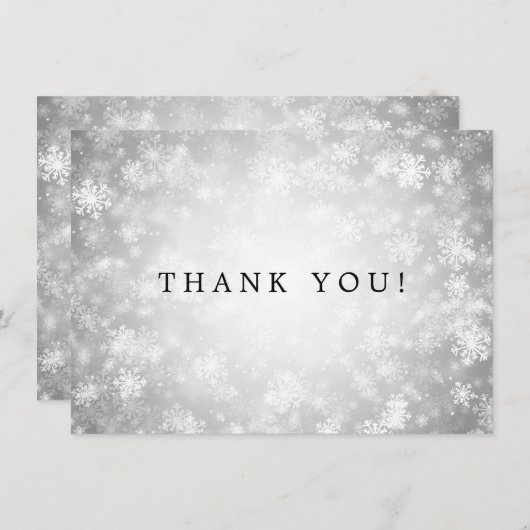 Weddenschap Hartelijk dank Nota Zilver Winter Wond Bedankkaart (Voorkant / Achterkant)