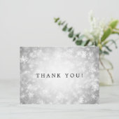 Weddenschap Hartelijk dank Nota Zilver Winter Wond Bedankkaart (Staand voorkant)