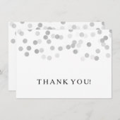 Weddenschap Hartelijk dank Nota Zilveren Foil Glit Notitiekaartje (Voorkant / Achterkant)