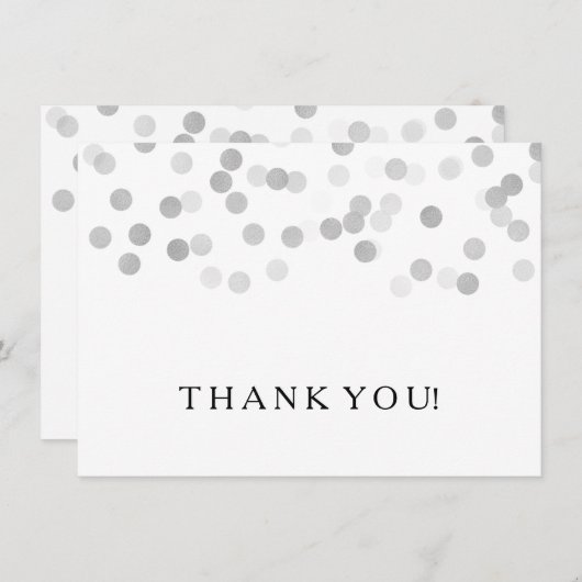 Weddenschap Hartelijk dank Nota Zilveren Foil Glit Notitiekaartje (Voorkant / Achterkant)