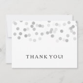 Weddenschap Hartelijk dank Nota Zilveren Foil Glit Notitiekaartje (Voorkant)