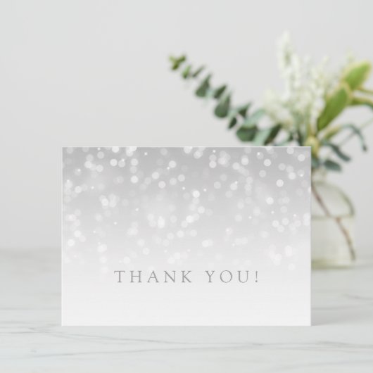 Weddenschap Hartelijk dank Noteer Silver Bokeh Spa Bedankkaart (Staand voorkant)