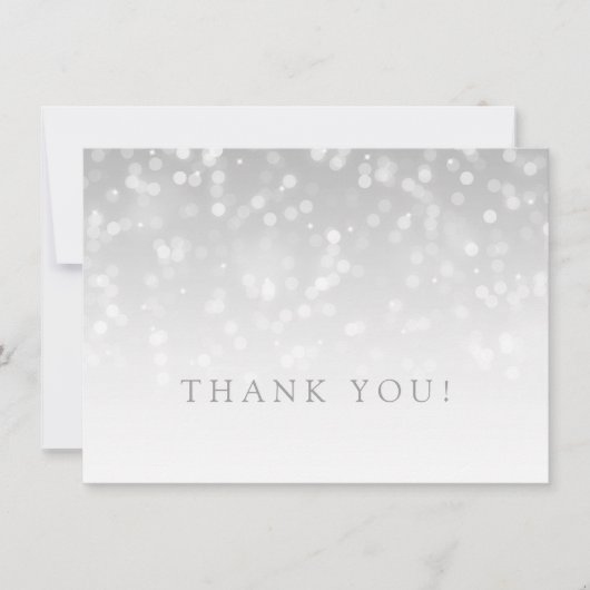 Weddenschap Hartelijk dank Noteer Silver Bokeh Spa Bedankkaart (Voorkant)