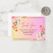 Weddenschap Hartelijk dank Notitiekaartje (Voorkant / Achterkant in situ)