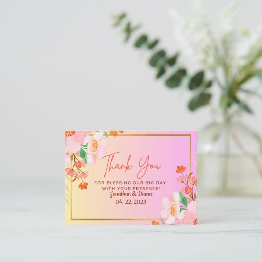 Weddenschap Hartelijk dank Notitiekaartje (Staand voorkant)