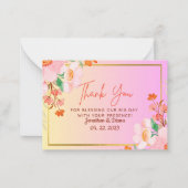 Weddenschap Hartelijk dank Notitiekaartje (Voorkant)