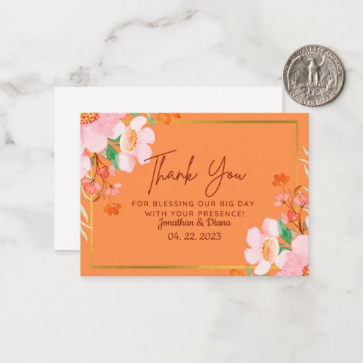 Weddenschap Hartelijk dank Notitiekaartje (Voorkant / Achterkant in situ)