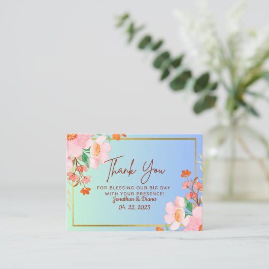Weddenschap Hartelijk dank Notitiekaartje (Staand voorkant)