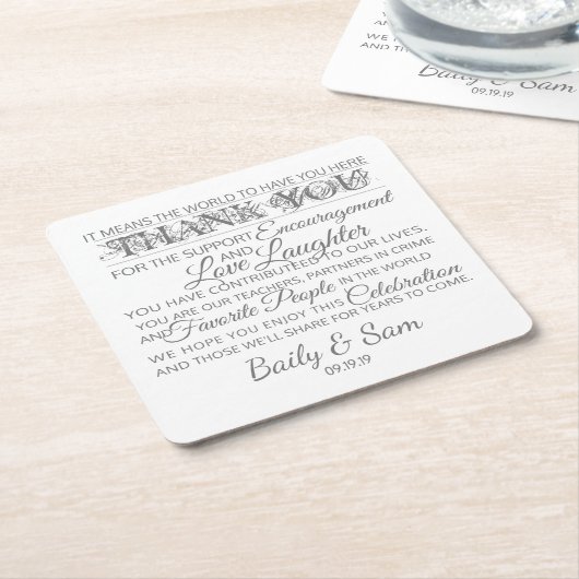 Weddenschap Hartelijk dank Onderzetters (Schuin)