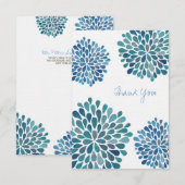 Weddenschap Hartelijk dank Opmerking: blauwe bloem Notitiekaartje (Voorkant / Achterkant)