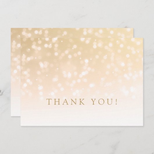 Weddenschap Hartelijk dank Opmerking: Gold Bokeh S Notitiekaartje (Voorkant / Achterkant)