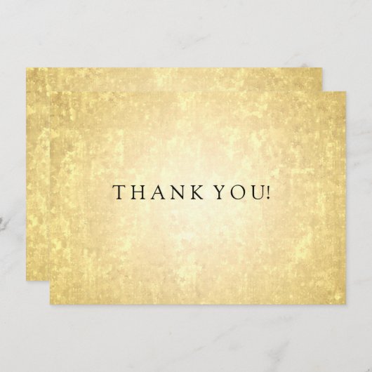 Weddenschap Hartelijk dank Opmerking: Gold Foil St Notitiekaartje (Voorkant / Achterkant)