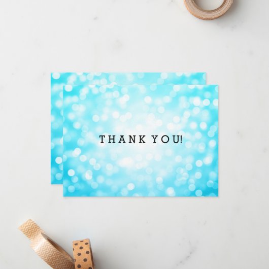 Weddenschap Hartelijk dank Opmerking: Turquoise Gl Notitiekaartje (Voorkant / Achterkant in situ)