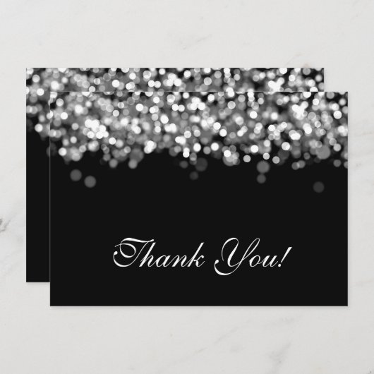 Weddenschap Hartelijk dank Opmerking Zilveren Lich Notitiekaartje (Voorkant / Achterkant)