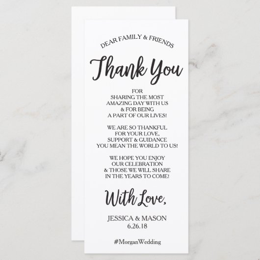 Weddenschap Hartelijk dank Plaats kaart - Hallo sc (Voorkant / Achterkant)