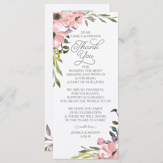 Weddenschap Hartelijk dank Plaats kaart - Roos the (Voorkant / Achterkant)