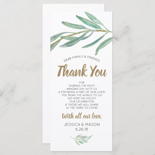 Weddenschap Hartelijk dank Plaats kaart - Rustic G (Voorkant / Achterkant)