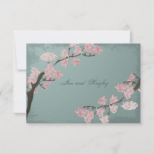 Weddenschap Hartelijk dank - Roze Cherry Blossom Bedankkaart (Voorkant)