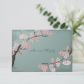 Weddenschap Hartelijk dank - Roze Cherry Blossom Bedankkaart (Staand voorkant)