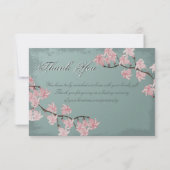 Weddenschap Hartelijk dank - Roze Cherry Blossom Bedankkaart (Achterkant)