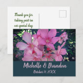 Weddenschap Hartelijk dank Roze Floral Foto Flower Briefkaart (Voorkant / Achterkant)