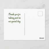 Weddenschap Hartelijk dank Roze Floral Foto Flower Briefkaart (Achterkant)