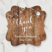 Weddenschap Hartelijk dank Rustic Wood en lichte s Bedankjes Labels (Achterkant)