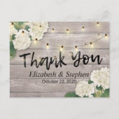Weddenschap Hartelijk dank Rustic Wood Floral Stri Briefkaart (Voorkant)