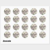 Weddenschap Hartelijk dank Rustic Wood Floral Stri Ronde Sticker (Vel)