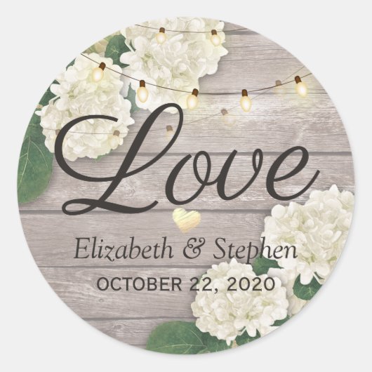 Weddenschap Hartelijk dank Rustic Wood Floral Stri Ronde Sticker (Voorkant)