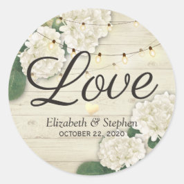 Weddenschap Hartelijk dank Rustic Wood Floral Stri Ronde Sticker