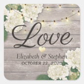 Weddenschap Hartelijk dank Rustic Wood Floral Stri Vierkante Sticker (Voorkant)