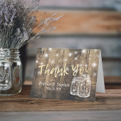 Weddenschap Hartelijk dank Rustic Wood Mason Jar L Bedankkaart