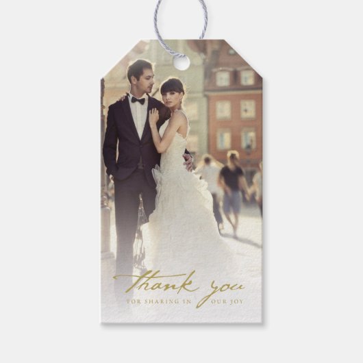 Weddenschap Hartelijk dank U handschrijf Labels me Cadeaulabel (Voorkant)