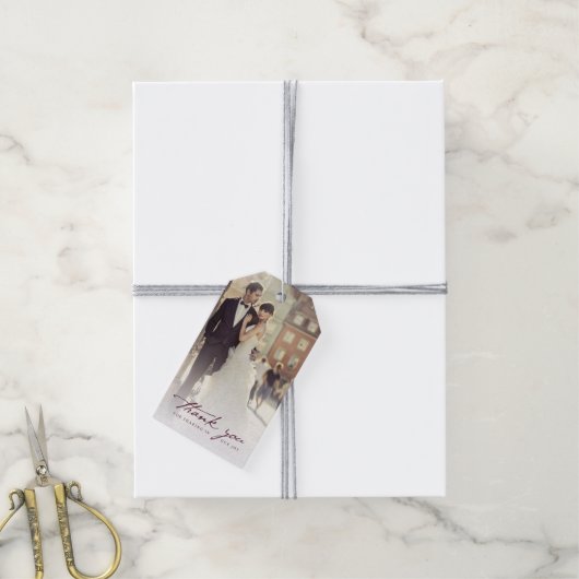 Weddenschap Hartelijk dank U handschrijf Labels me Cadeaulabel (Met Touw)