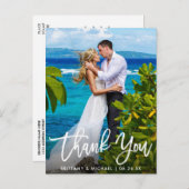 Weddenschap Hartelijk dank u moderne penseelfoto Briefkaart (Voorkant / Achterkant)