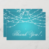 Weddenschap Hartelijk dank U Opmerking Koord-Turqu Notitiekaartje (Voorkant / Achterkant)