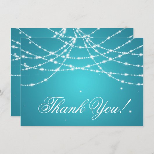 Weddenschap Hartelijk dank U Opmerking Koord-Turqu Notitiekaartje (Voorkant / Achterkant)
