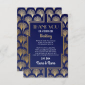 Weddenschap Hartelijk dank Verloving Art Deco Part Bedankkaart (Voorkant / Achterkant)