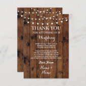 Weddenschap Hartelijk dank Verloving Hout Lichten Bedankkaart (Voorkant / Achterkant)