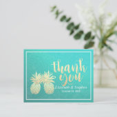 Weddenschap Hartelijk dank voor Blauwgroen Rozen m Briefkaart (Staand voorkant)