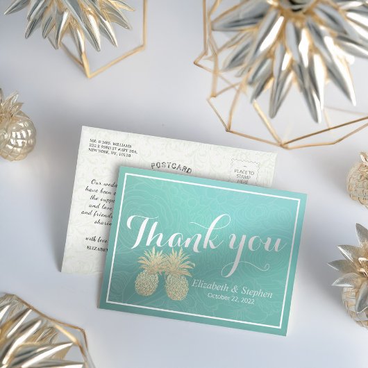 Weddenschap Hartelijk dank voor Blauwgroen Rozen m Briefkaart