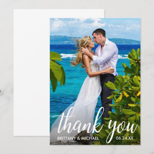 Weddenschap Hartelijk dank voor Bride Groom-fotoka Bedankkaart (Voorkant / Achterkant)