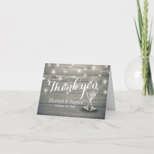 Weddenschap Hartelijk dank voor Champagne Glasses  Bedankkaart (Voorkant)